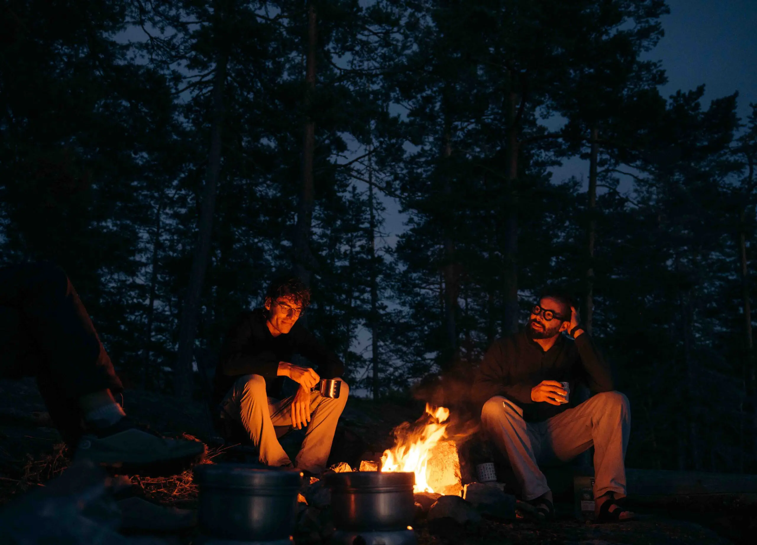 Deux amis et un feu de camp